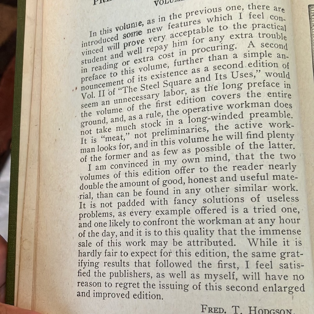 PRACTICAL USES OF THE STEEL SQUARE REVISED EDITIONS VOL.1 & 2 FRED T. HODGSON - Picture 15 of 16